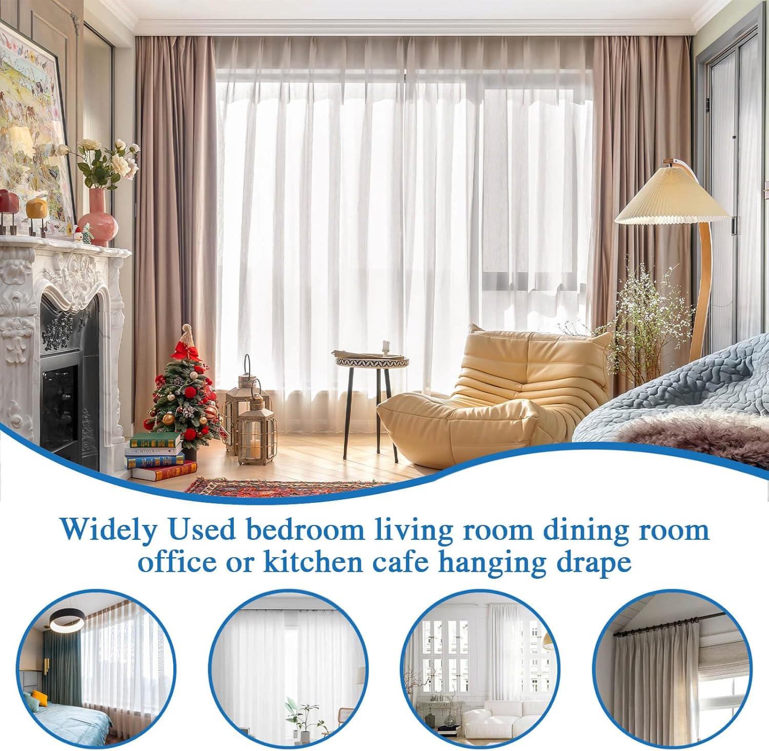 1 Inch Eyelet Curtain Rings 24pc for Pinch Pleat Curtains