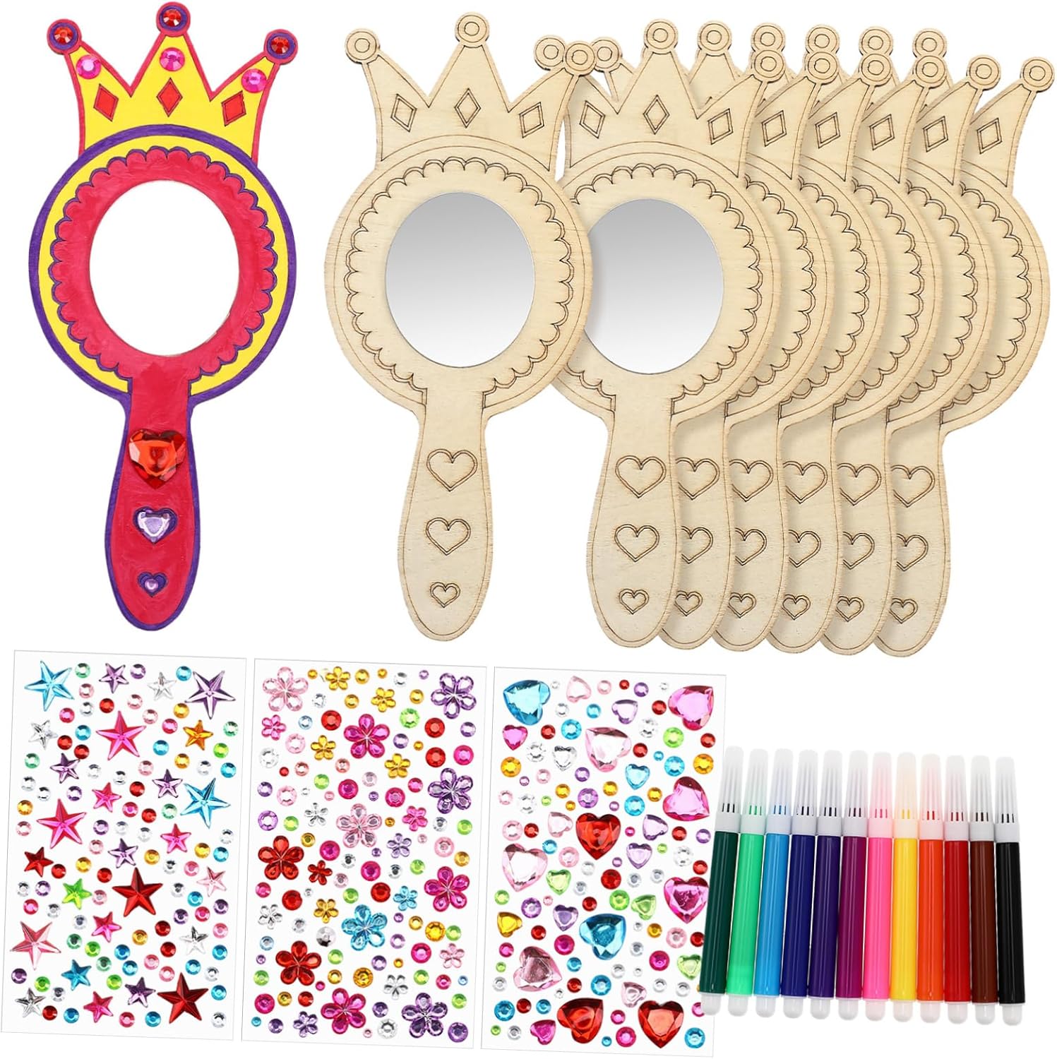 BESPORTBLE Handheld Mirror Craft Set for Kids 1