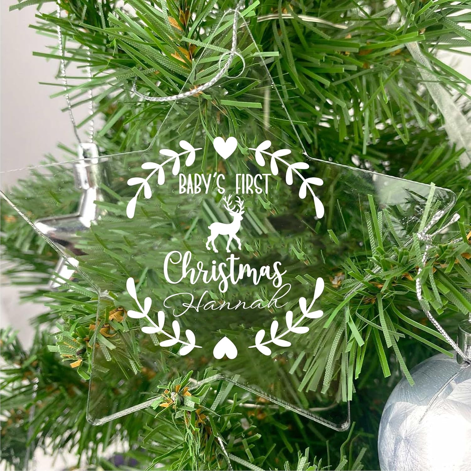 Personalized Babys First Christmas Acrylic Ornament