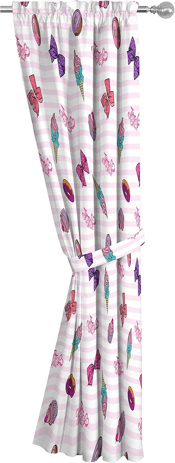 Jay Franco JoJo Siwa Sweet Life Pink White Curtain Set 4 Piece