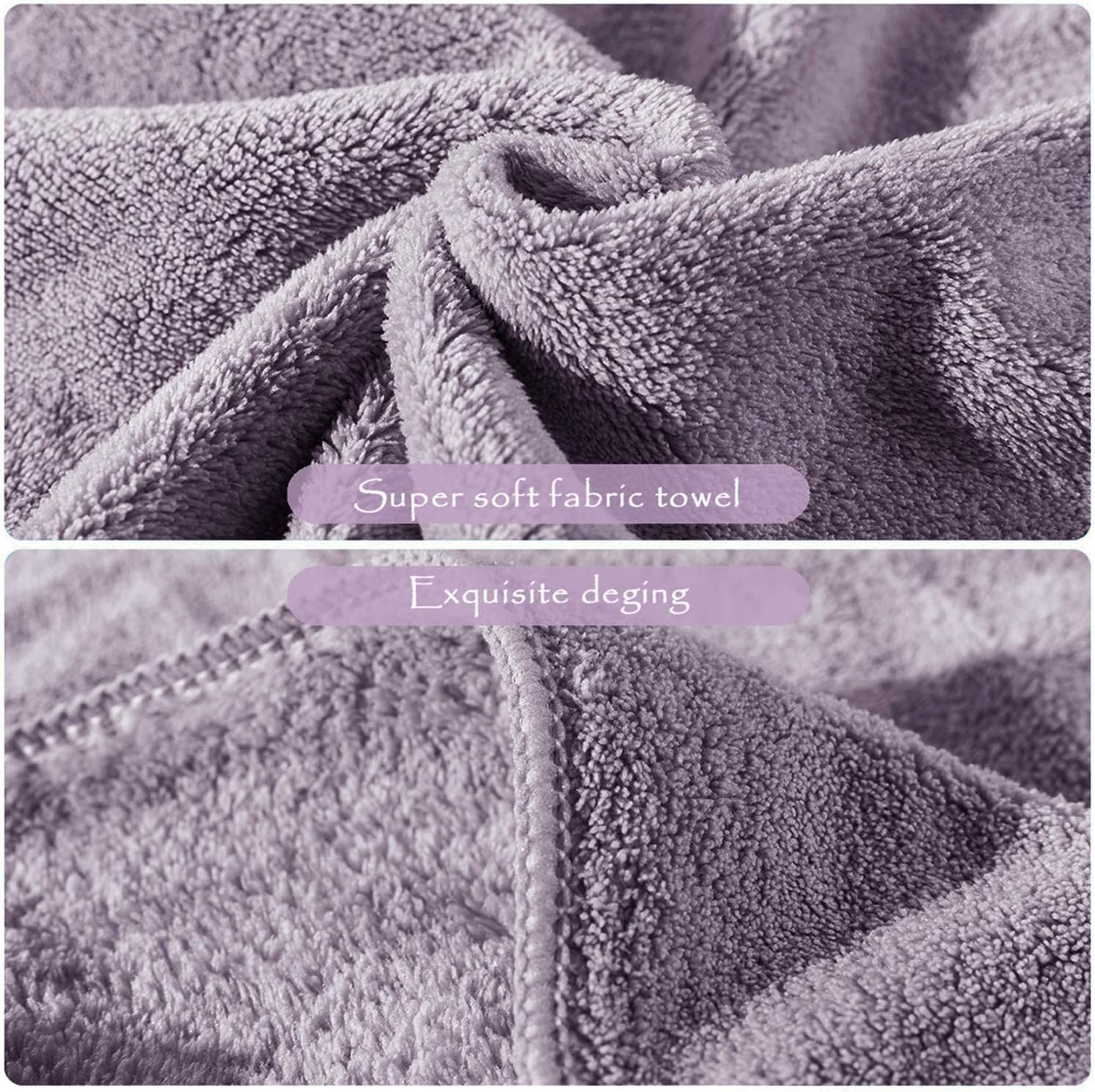 Xinrjojo Lavender Purple Microfiber Towel Set