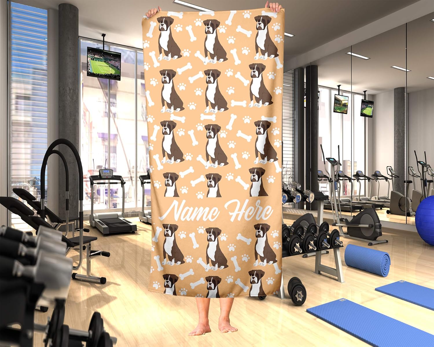 Personalized Boxer Face Towels for Beach and Bath