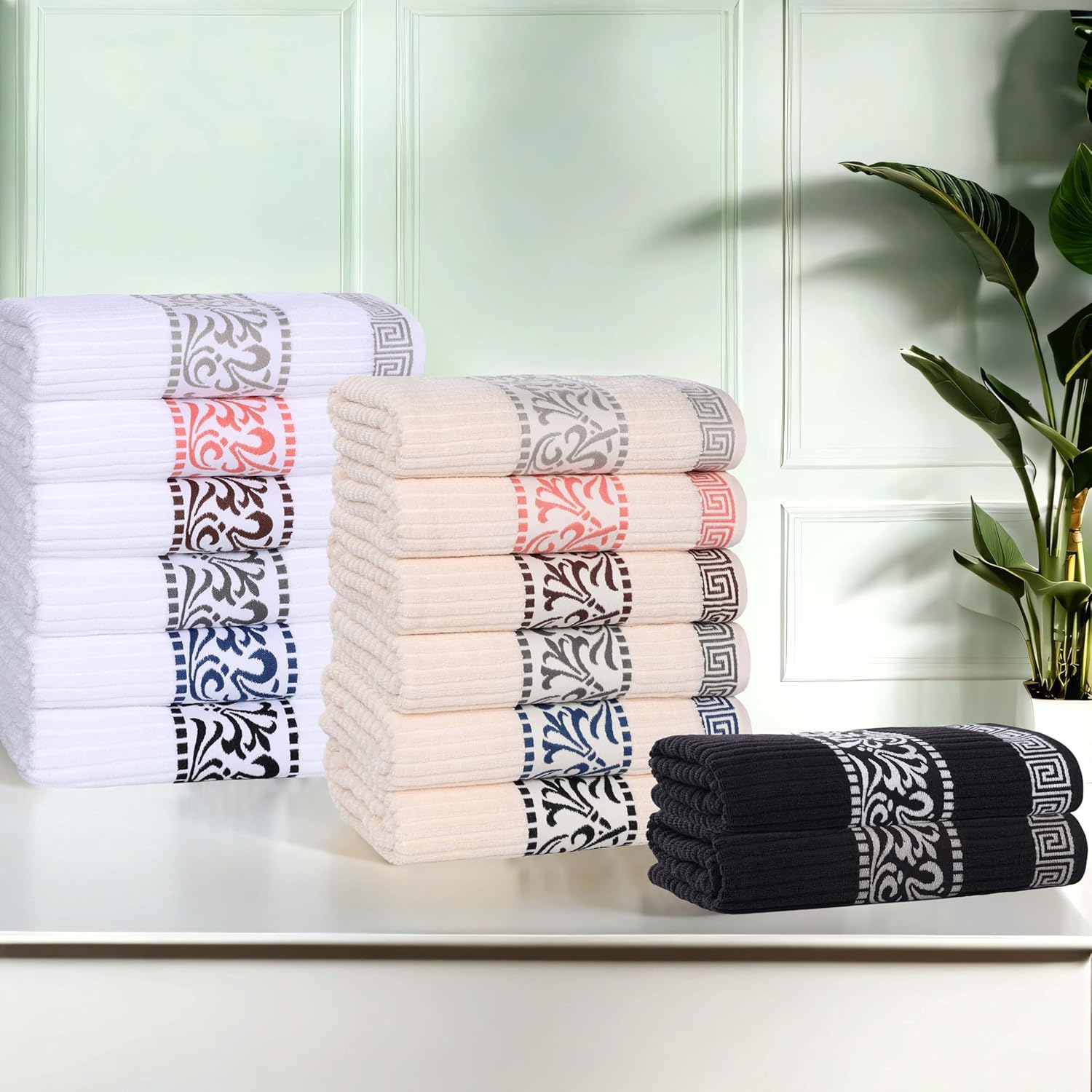 Superior Athens Cotton Towel Set - 4 Towels Black