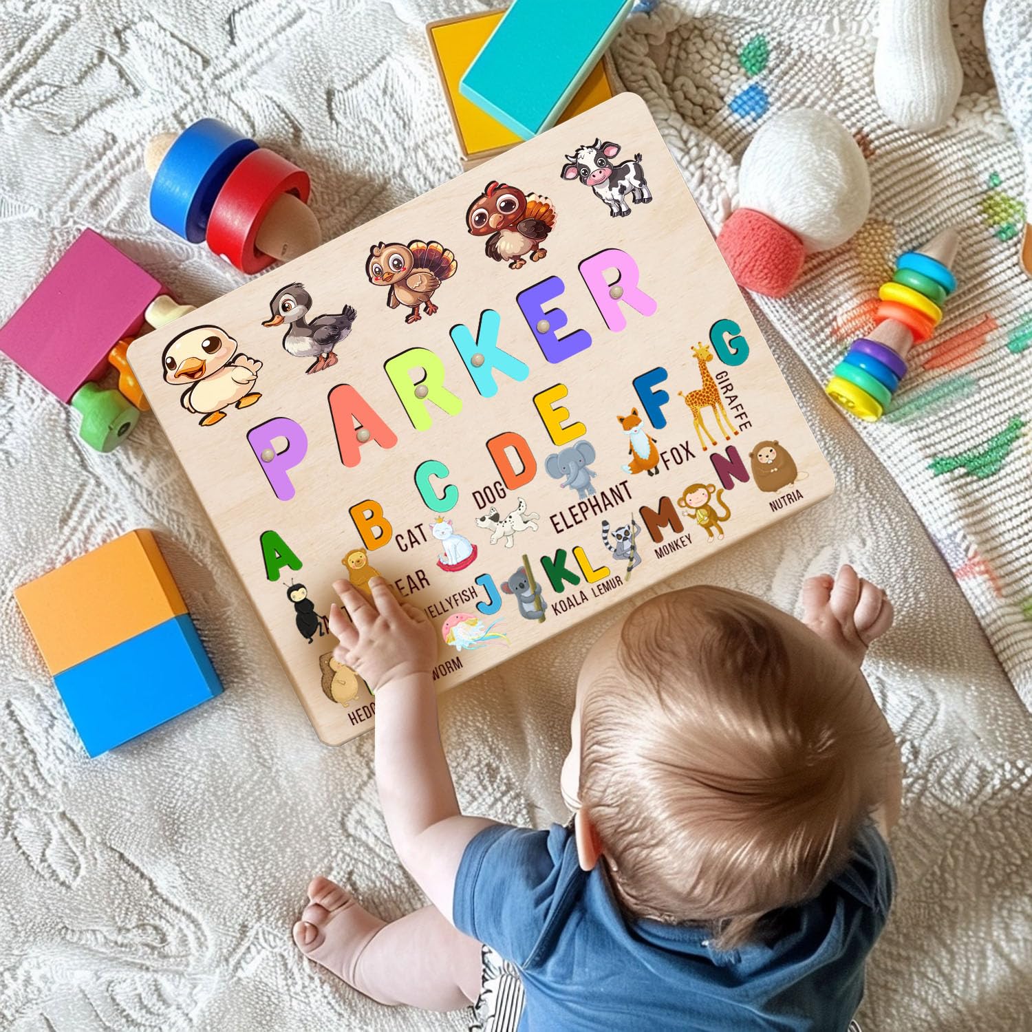 Personalized Wooden Name Puzzle for Baby and Toddler