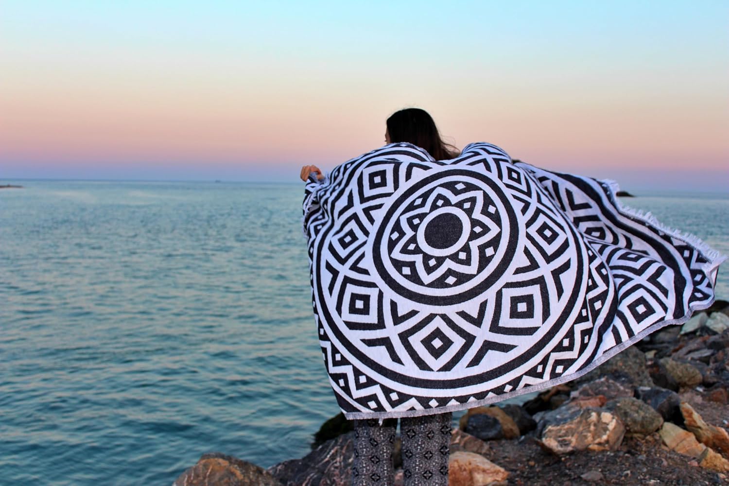 Bersuse 100 Cotton Turkish Beach Towel Set of 6