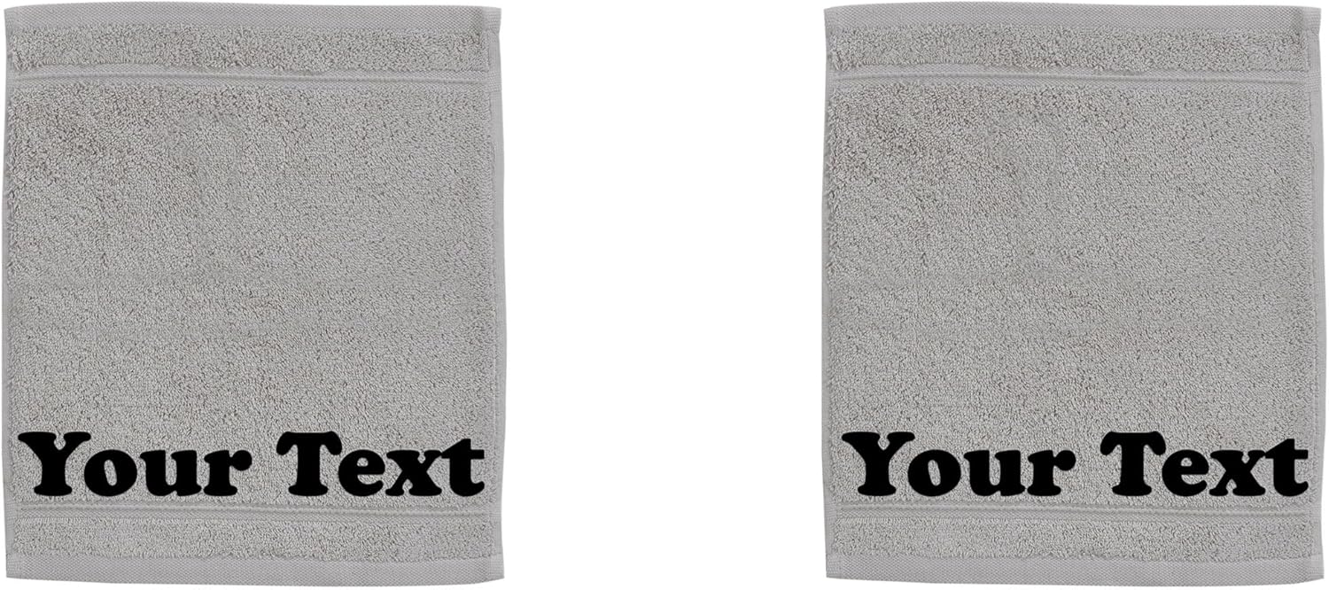 Personalized Grey Towel Set with Custom Embroidery