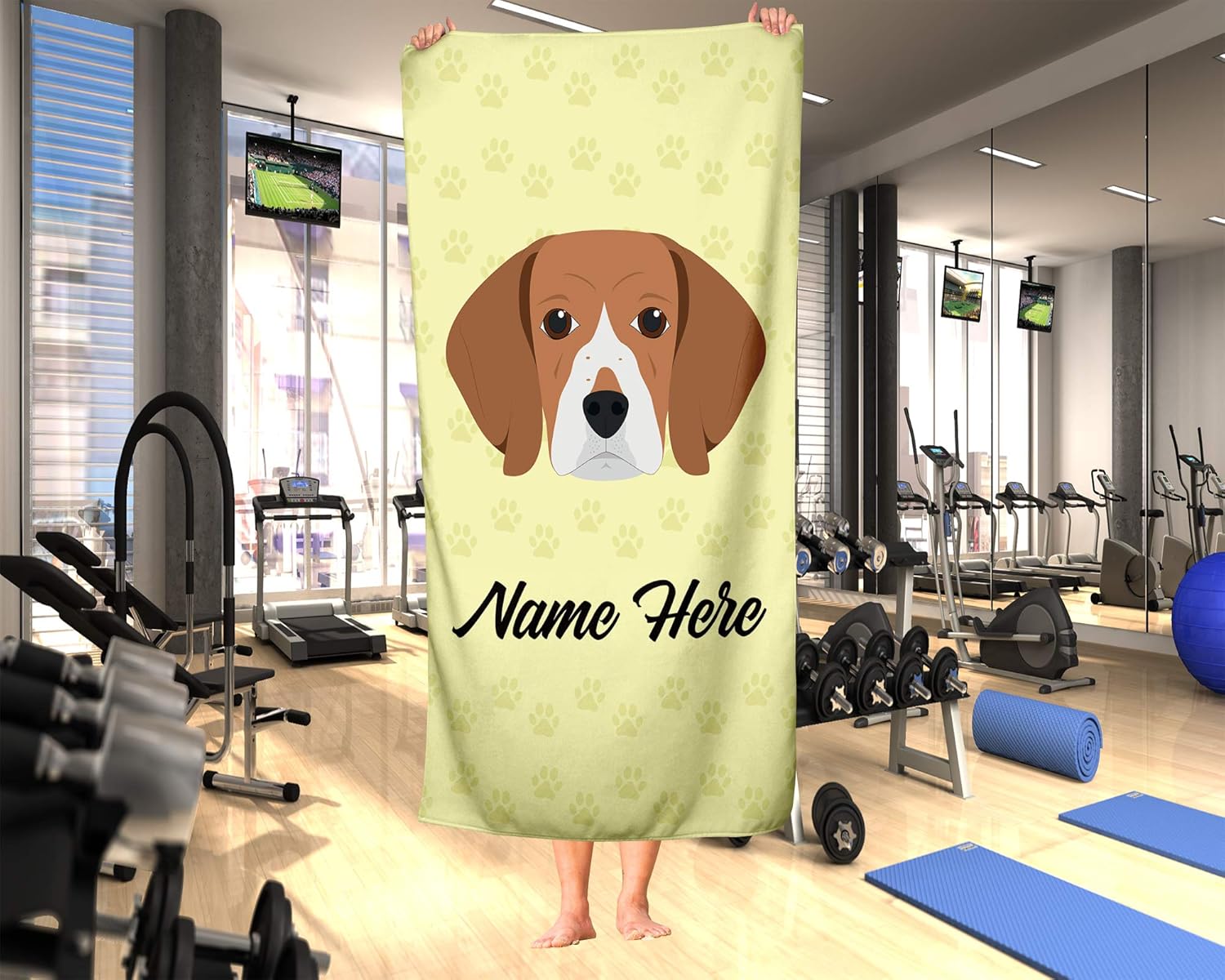 Personalized Beagle Face Towels - Beach Bath Large Medium