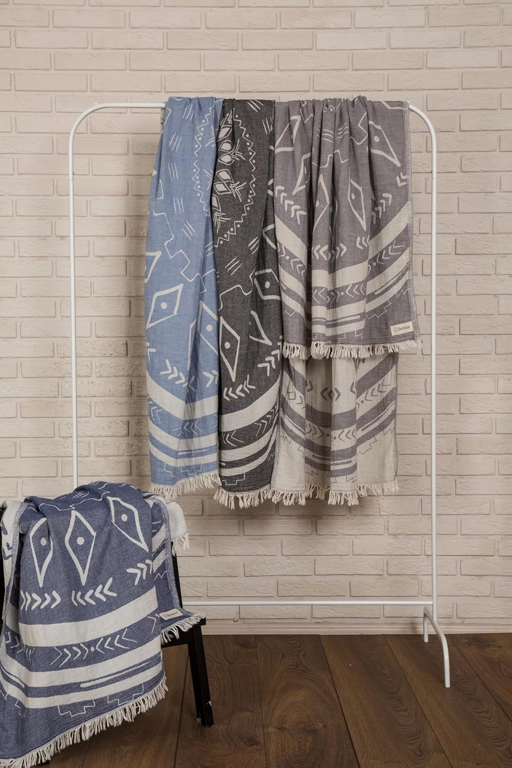 Bersuse 100 Cotton Turkish Towel Set of 3