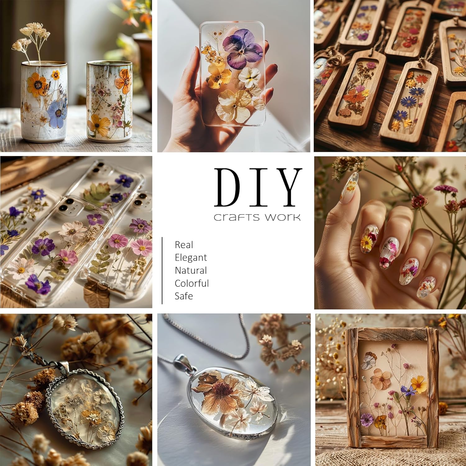 Demorex 134Pcs Dried Flowers Craft Kit