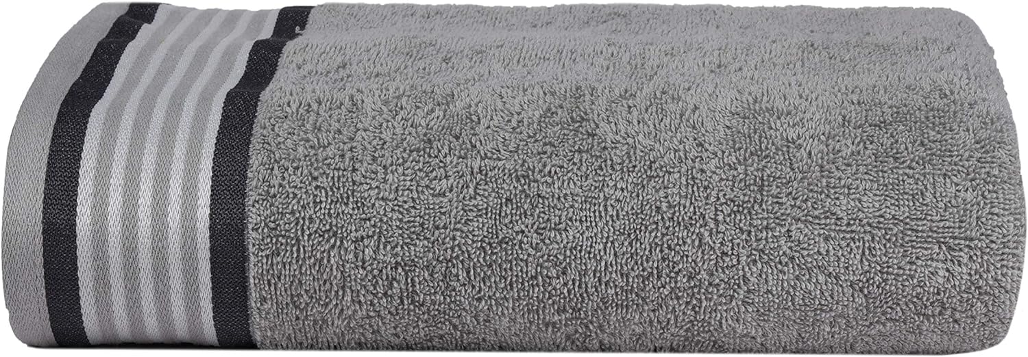 CASA COPENHAGEN He She 6 Piece Towel Set - Silver Grey Dark Grey