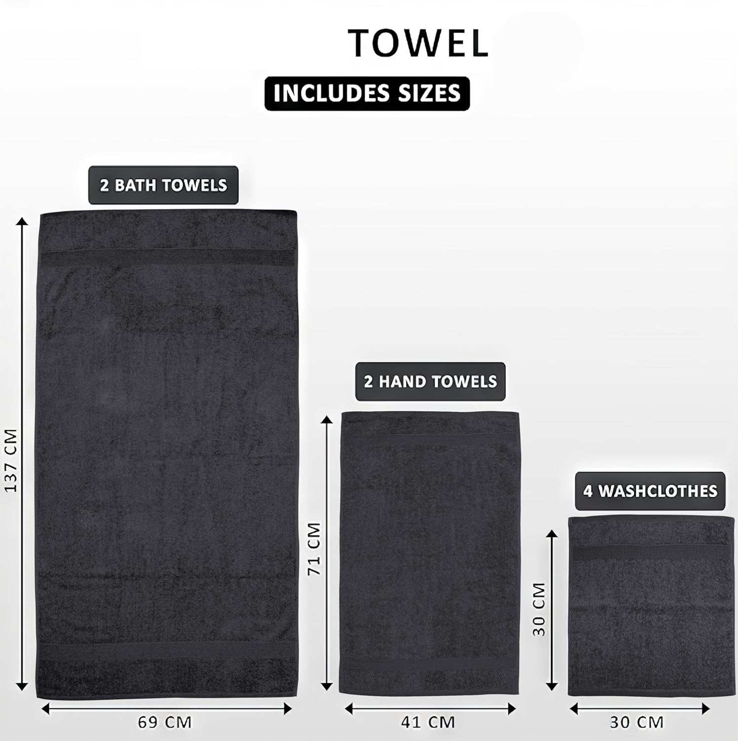 Softolle Luxury 8 Piece Towel Set - Grey 1