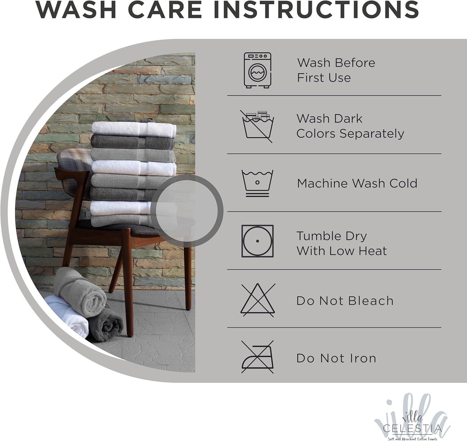 Villa Celestia 100 Cotton 12-Piece Bath Towel Set - White