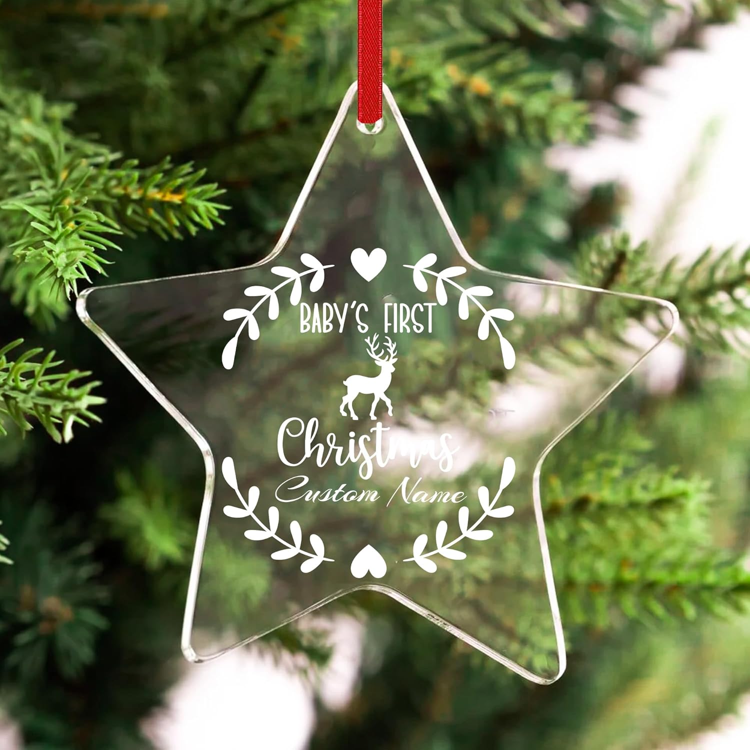 Personalized Babys First Christmas Acrylic Ornament