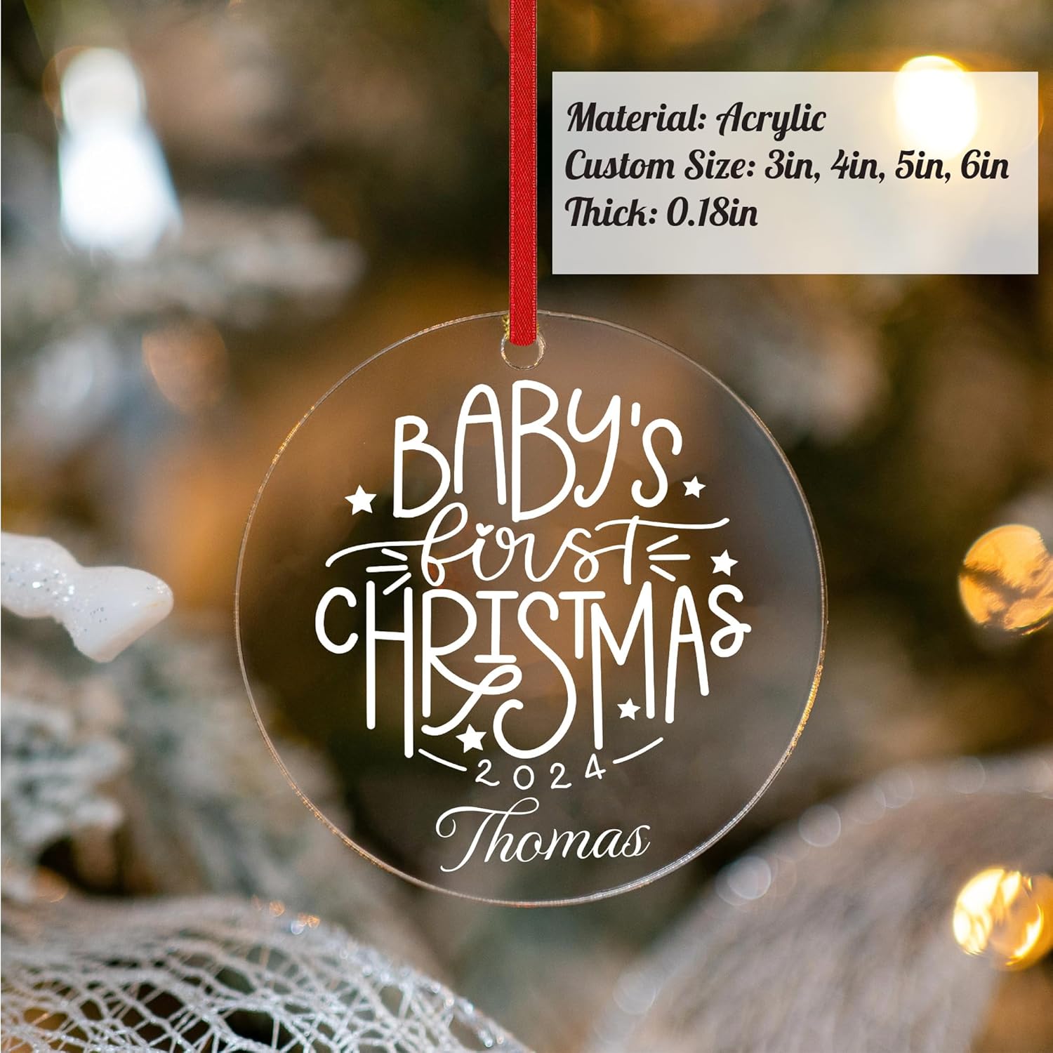 Jasilon Personalized 1st Christmas Baby Ornament 1
