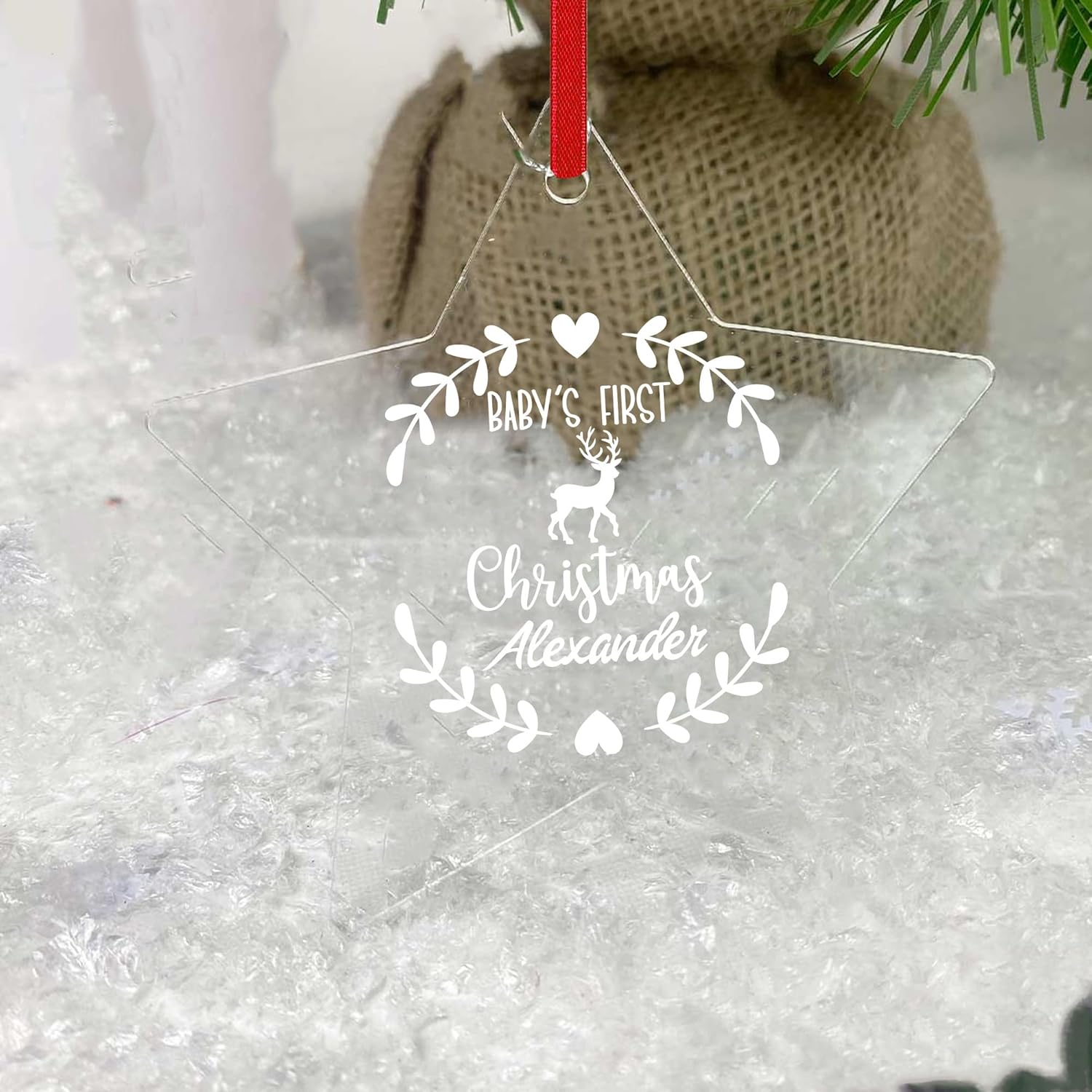 Personalized Babys First Christmas Acrylic Ornament