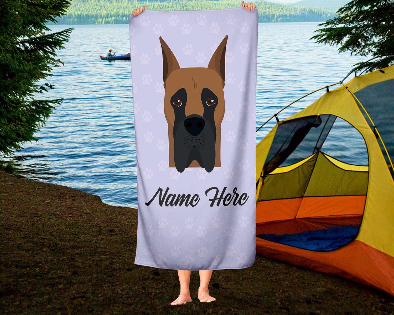 Personalized Great Dane Towels for Beach and Bath