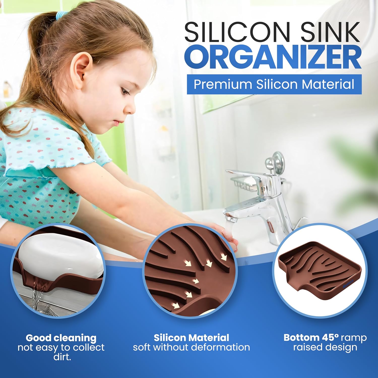 Rymss Silicone Soap Dish for Bathroom and Kitchen