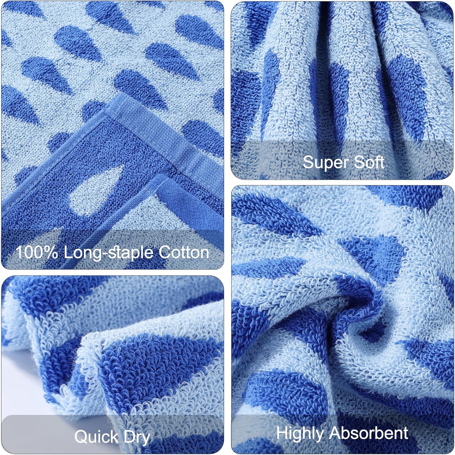 Idorespell Blue Water Droplets Towel Set