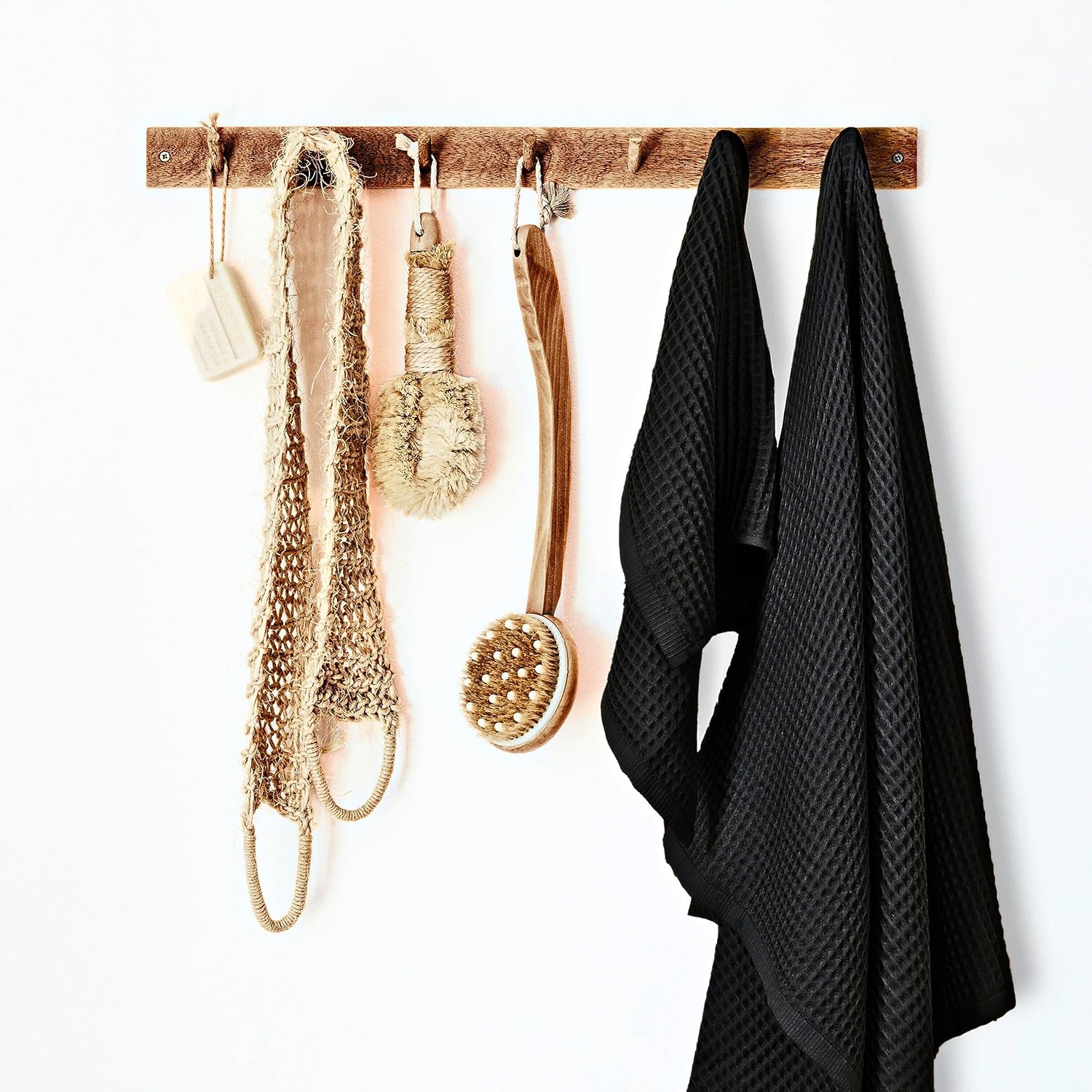 Luxury Waffle Towel Set 4 pcs Black