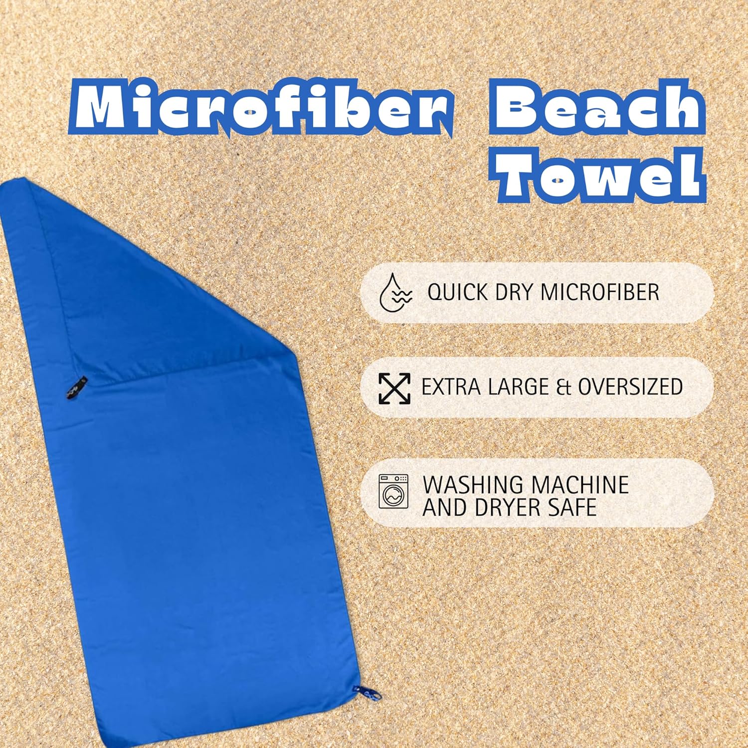 AirComfy Beach Towel - 32x72 Microfiber Sand-Free Towel