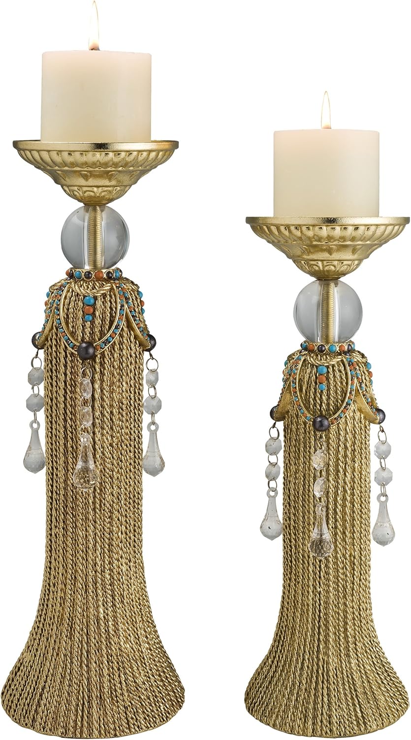 OK Lighting Auric Twists Candleholder Set