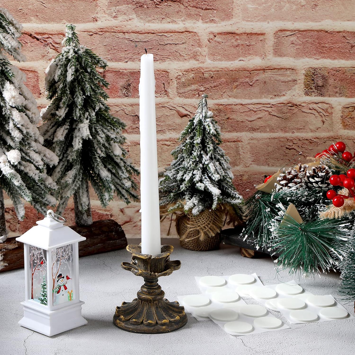 24 Pcs Taper Candle Holder Adhesive Dots for Secure Hold