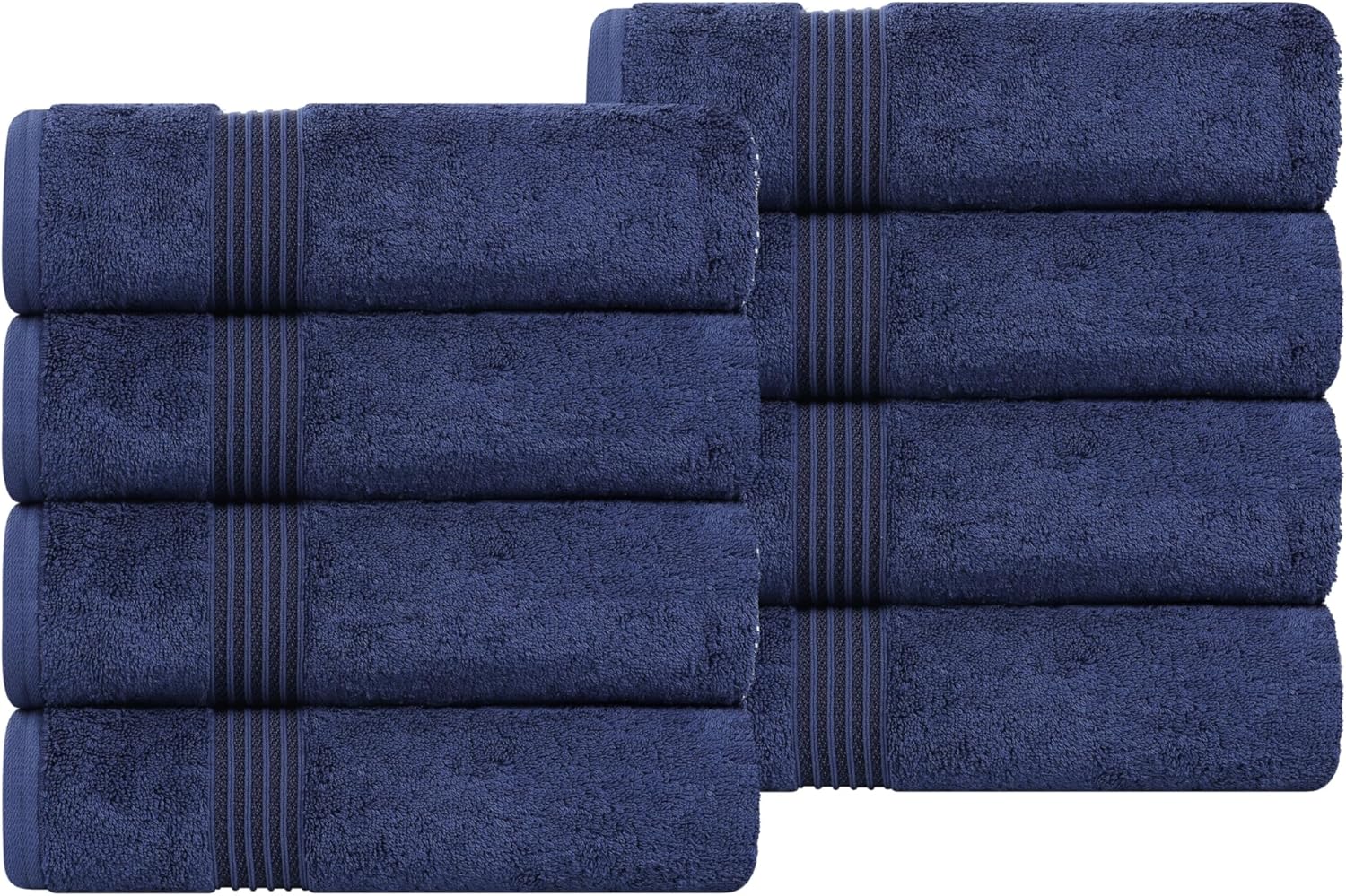 Superior Egyptian Cotton Towel Set of 8 Navy Blue