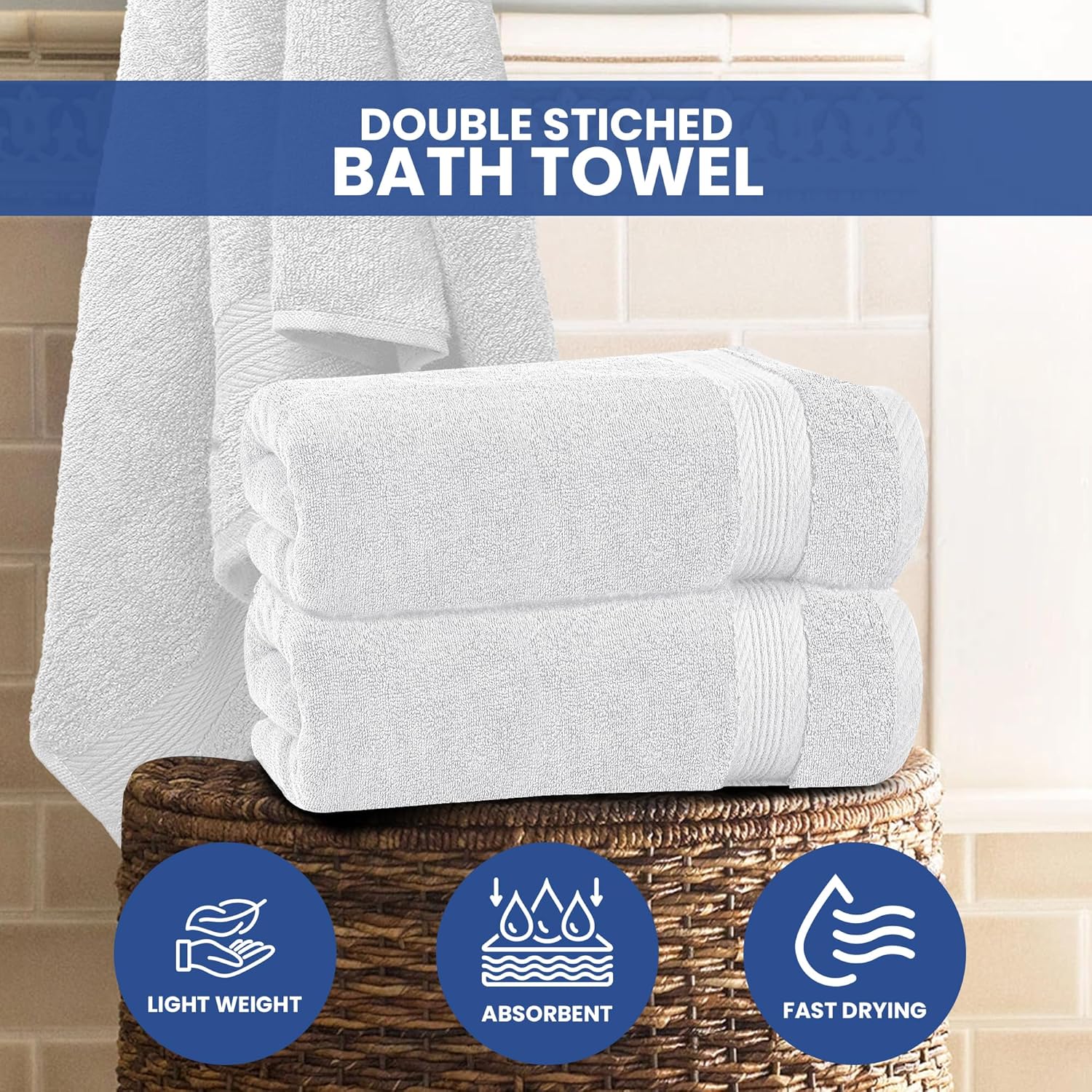 Linteum Textile Supply 100 Cotton Hair Towels Pack of 6