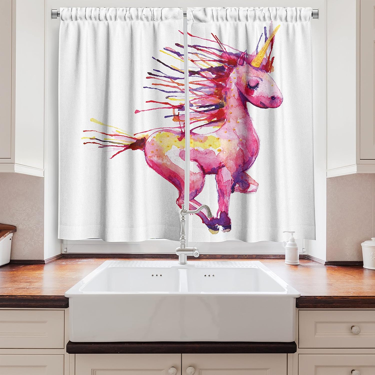 Ambesonne Fantasy Kitchen Curtains 2 Panel Set