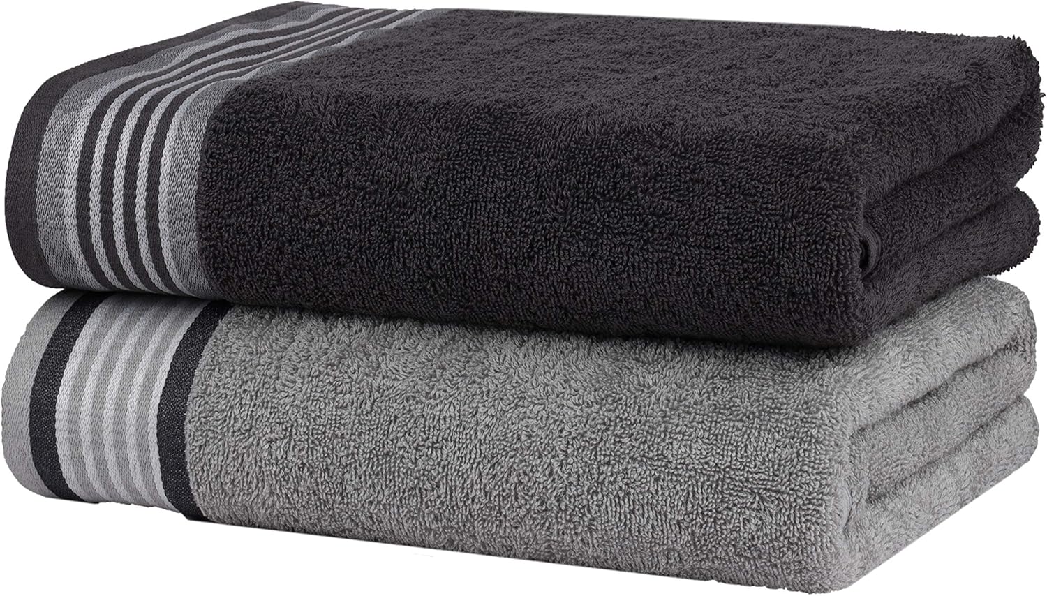 CASA COPENHAGEN He She 6 Piece Towel Set - Silver Grey Dark Grey