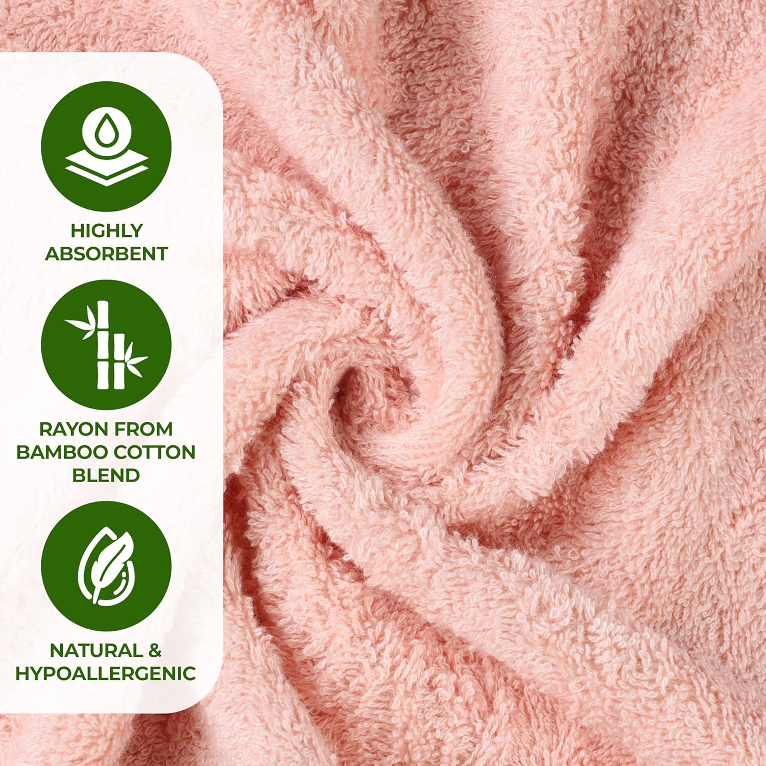 Superior Rayon from Bamboo Blend 12-Piece Pink Towel Set