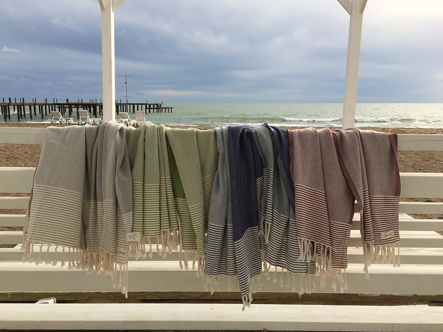 Bersuse 100 Cotton Biarritz Towel Set of 3 - Olive Green
