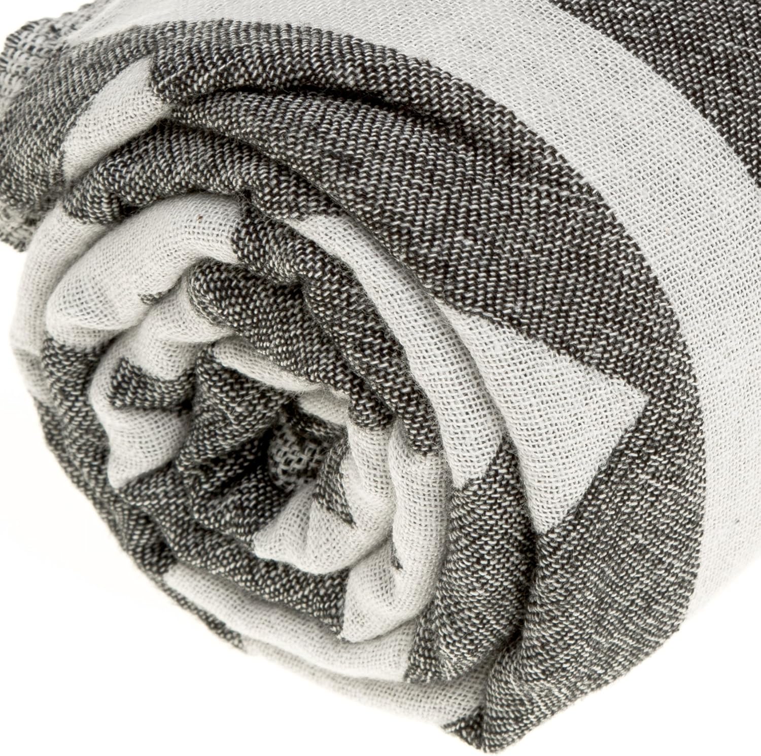 Bersuse Turkish Towel Set of 6 37x70 Inches Black