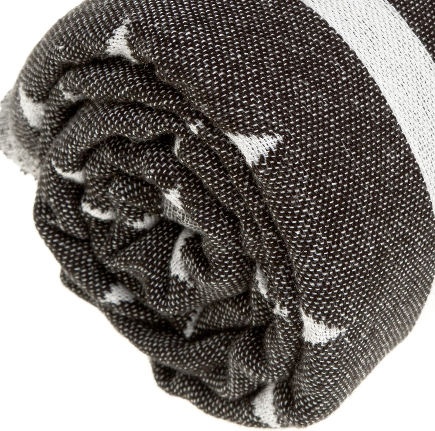 Bersuse Turkish Towel Set of 3 - 39x71 Inches Black