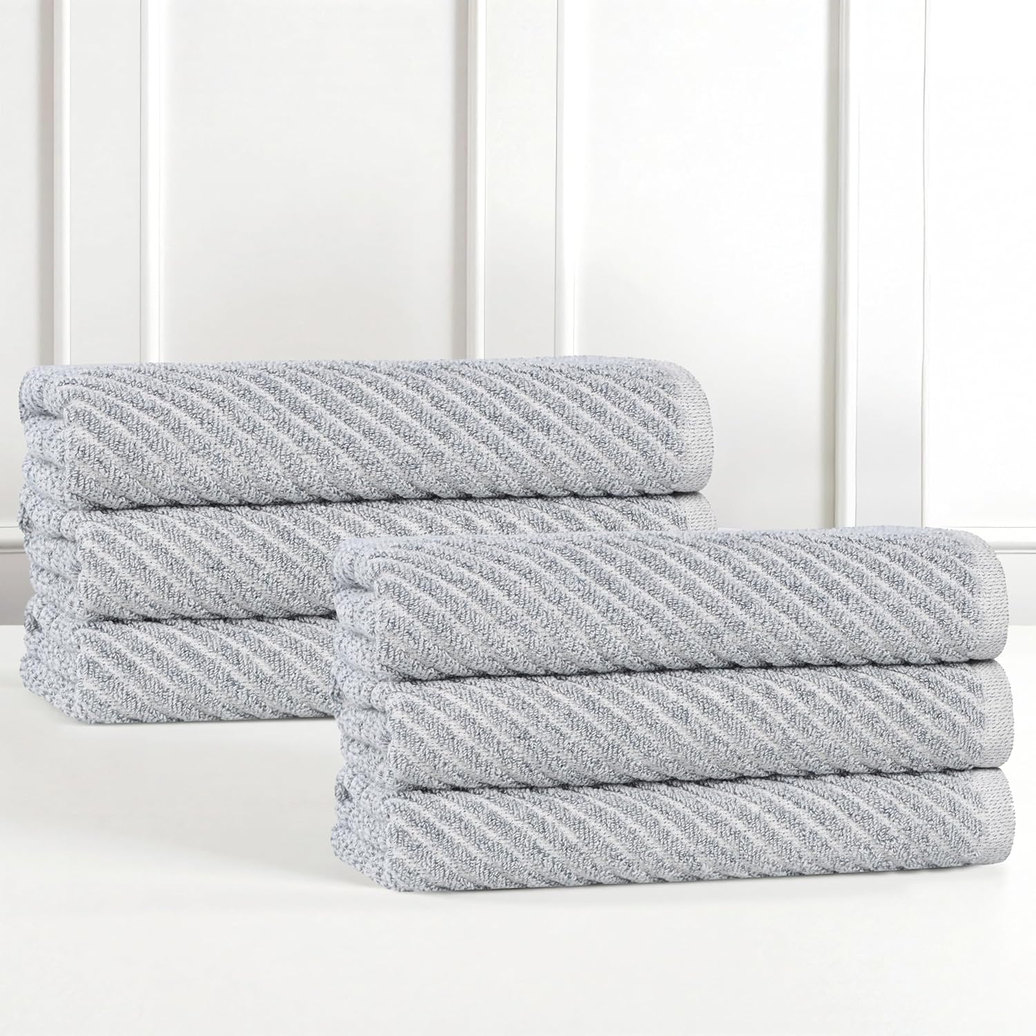 Superior Amelia Denim Blue Towel Set of 6