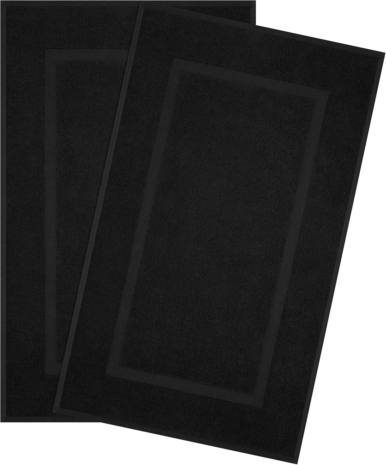 Cotton Paradise 100 Cotton Bath Mats Set of 2 Black