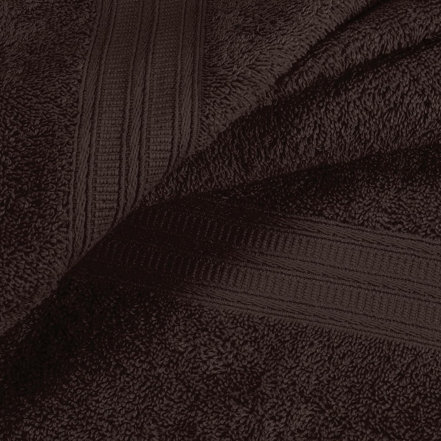 BOUTIQUO 2 Pack Oversized Cotton Bath Towels - Chocolate Brown 1