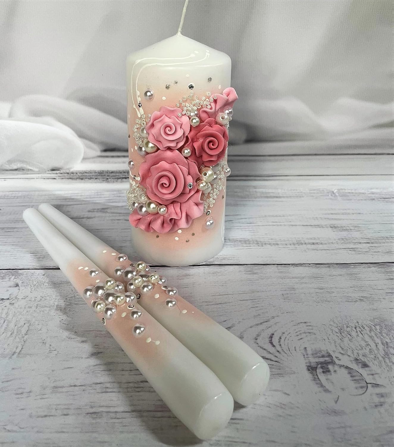 Magik Life Unity Candle Set - White Wedding Unity Candles