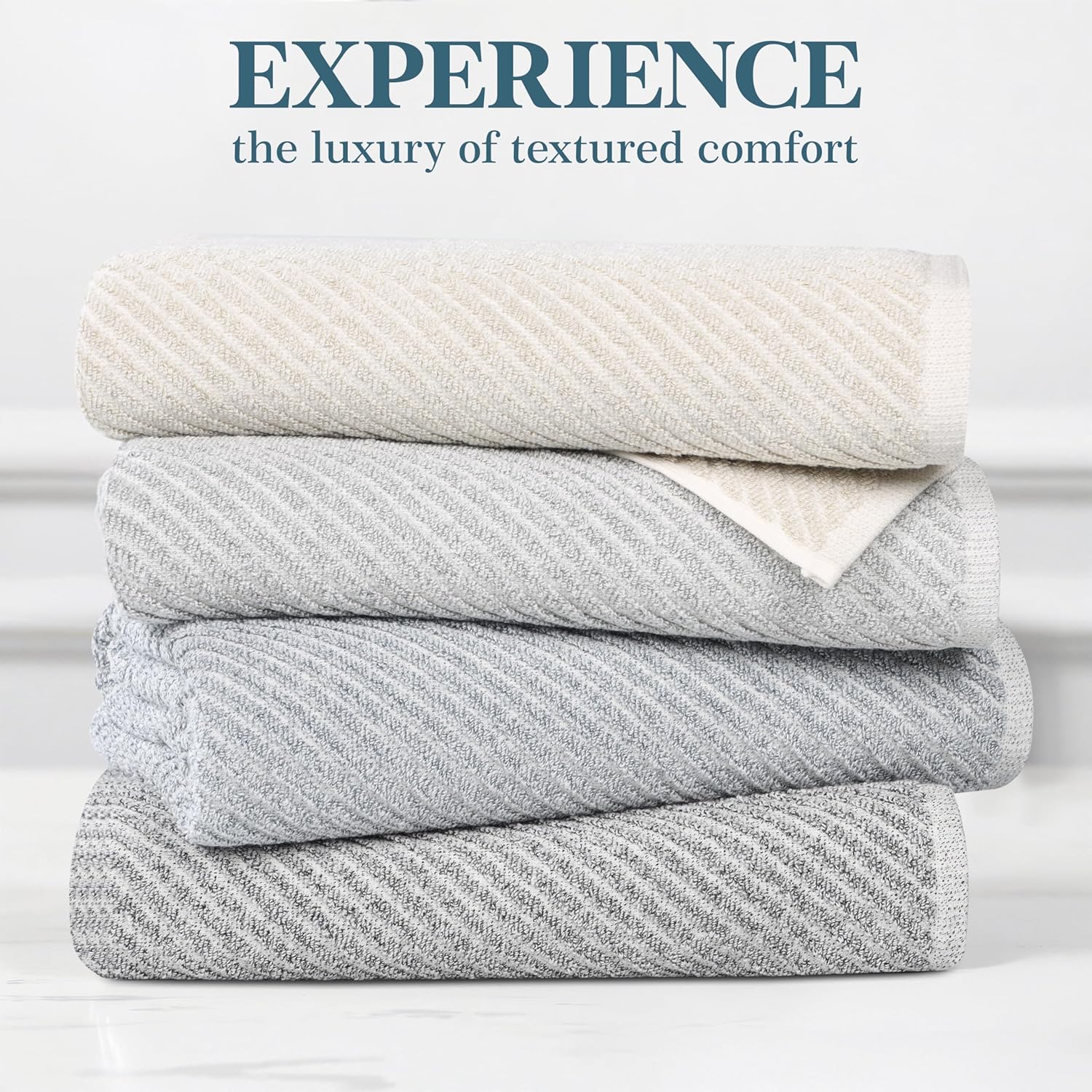 Superior Amelia Denim Blue Towel Set of 6