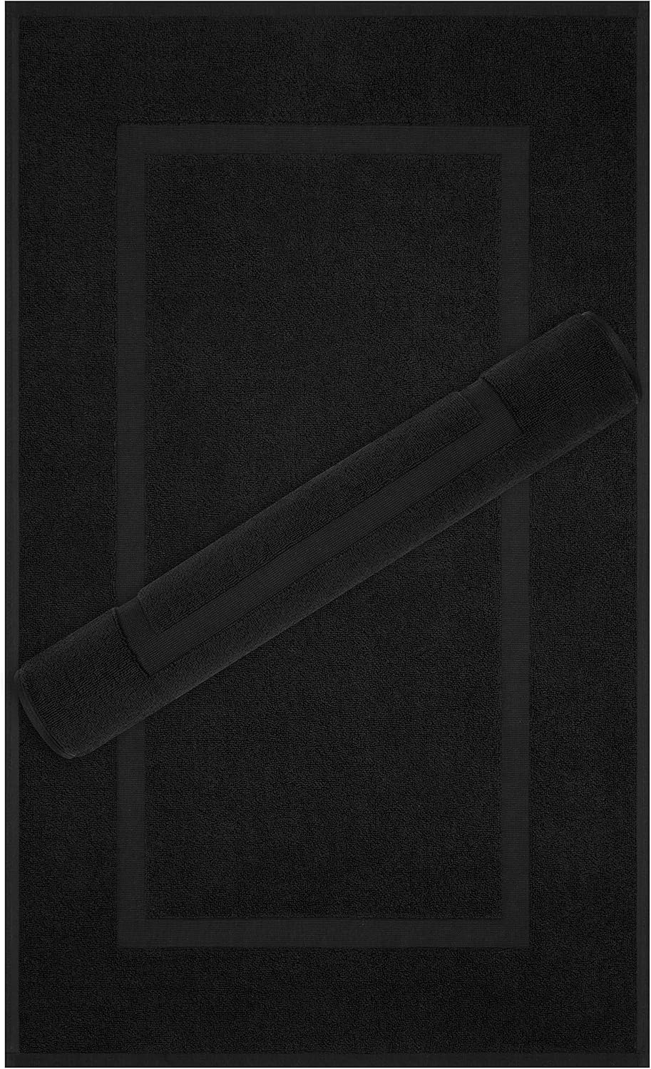 Cotton Paradise 100 Cotton Bath Mats Set of 2 Black