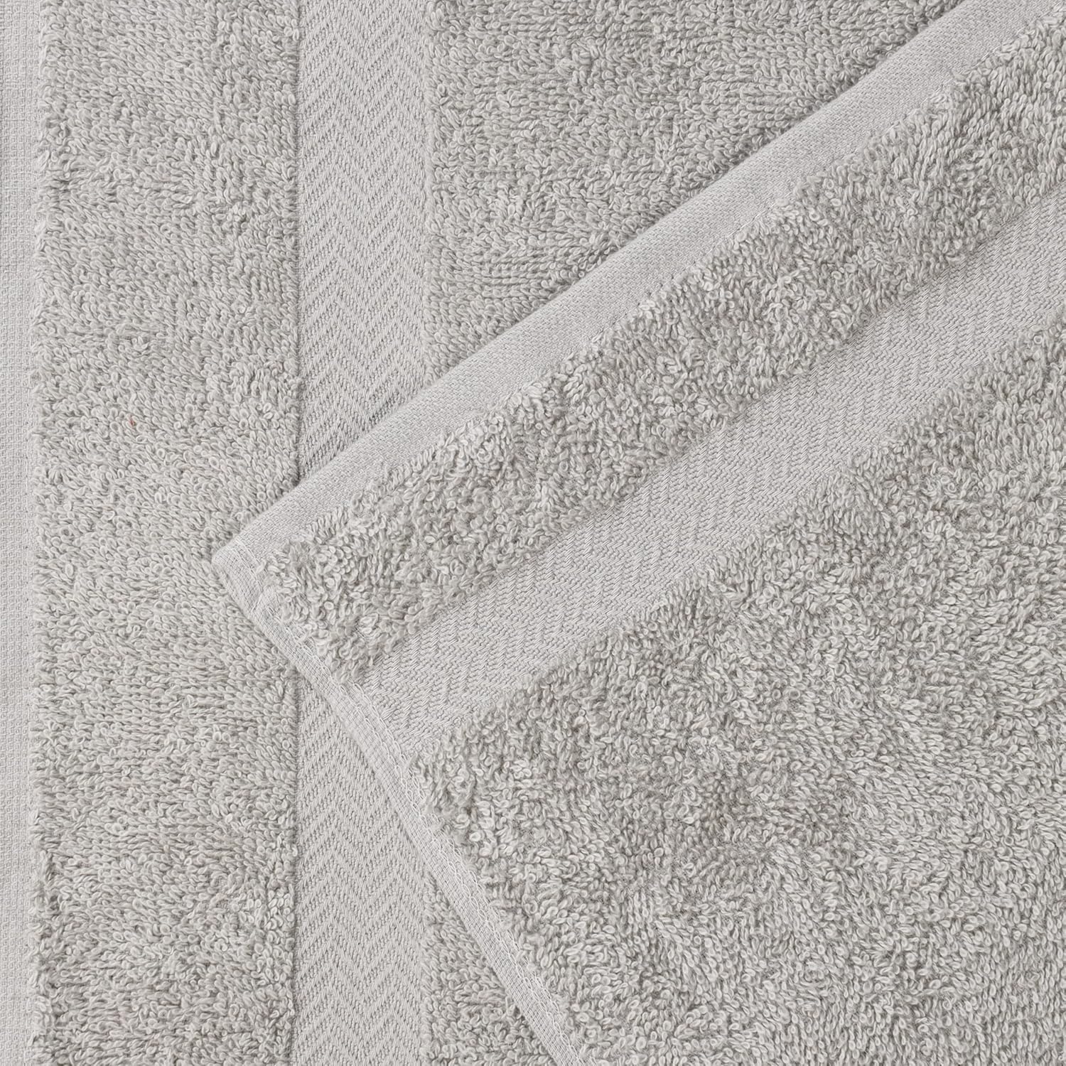Superior 4-Piece Cotton Bath Towel Set Silver