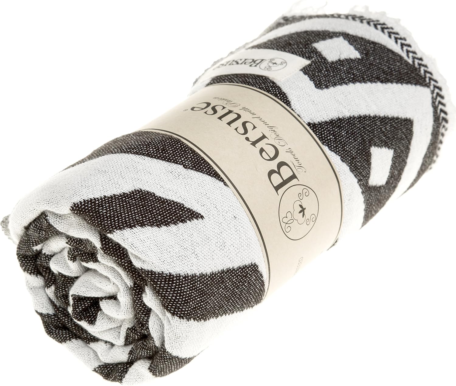 Bersuse 100 Cotton Turkish Beach Towel Set of 6
