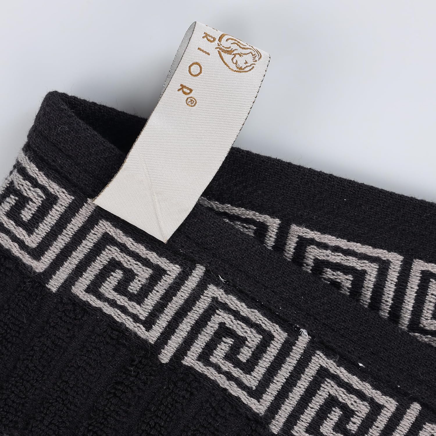 Superior 4-Piece Bath Towel Set with Greek Key Border