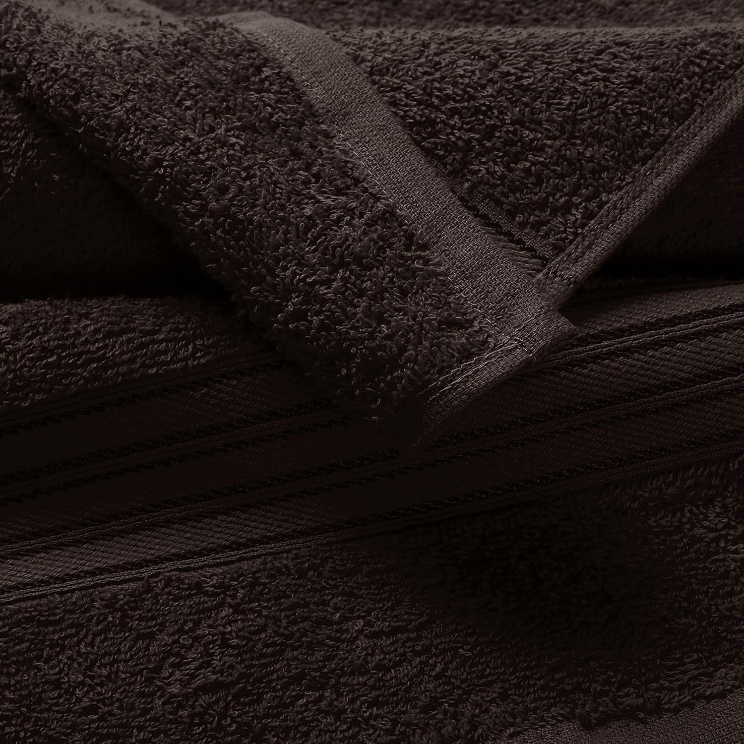 BOUTIQUO 2 Pack Bath Towel Set - Chocolate Brown