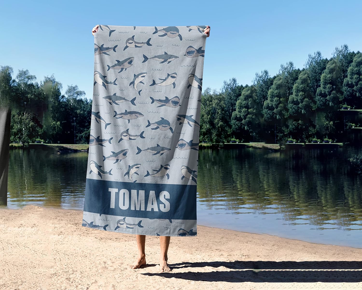 Custom Beach Towel - Soft Lightweight Kids Patterned Initials