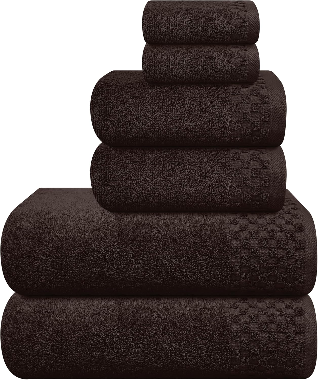 MyOwn Premium Cotton 6 Pack Towel Set - Chocolate Brown