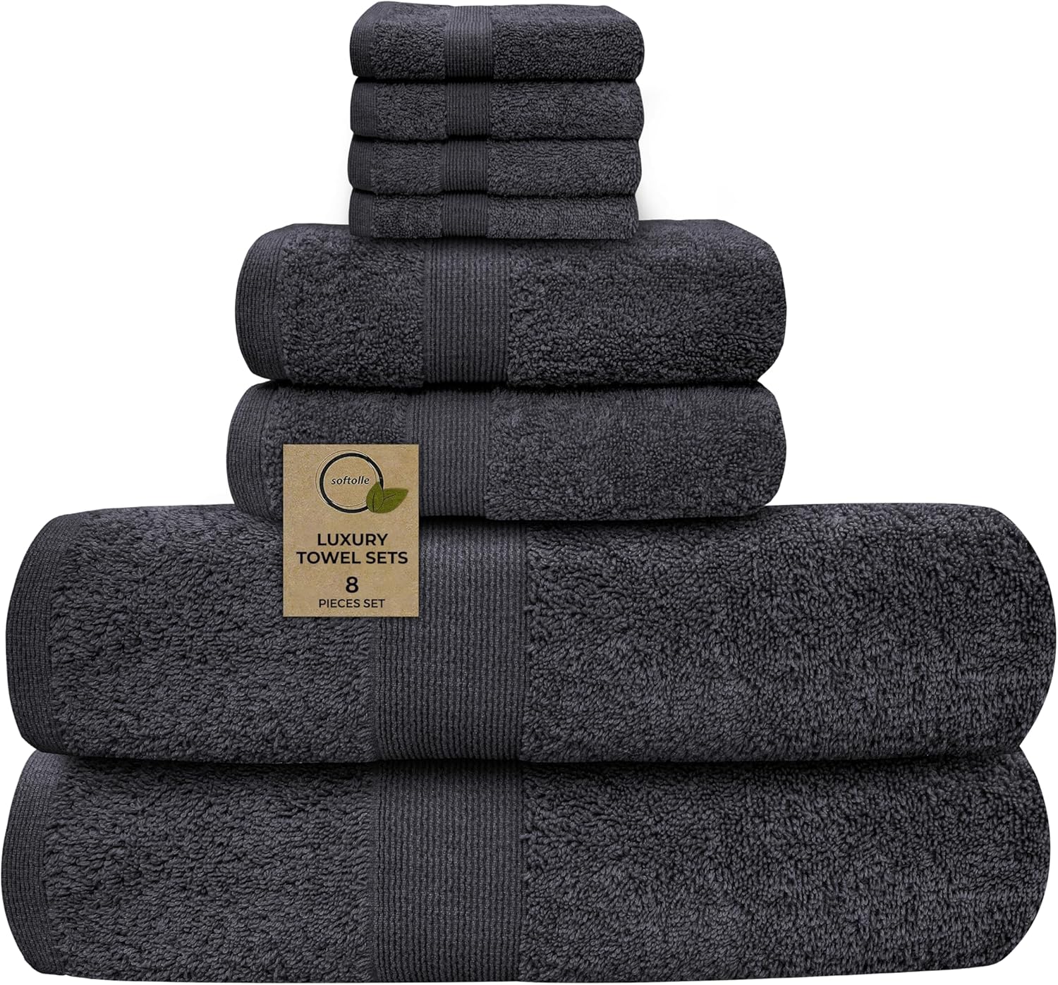 Softolle Luxury 8 Piece Towel Set - Grey 1