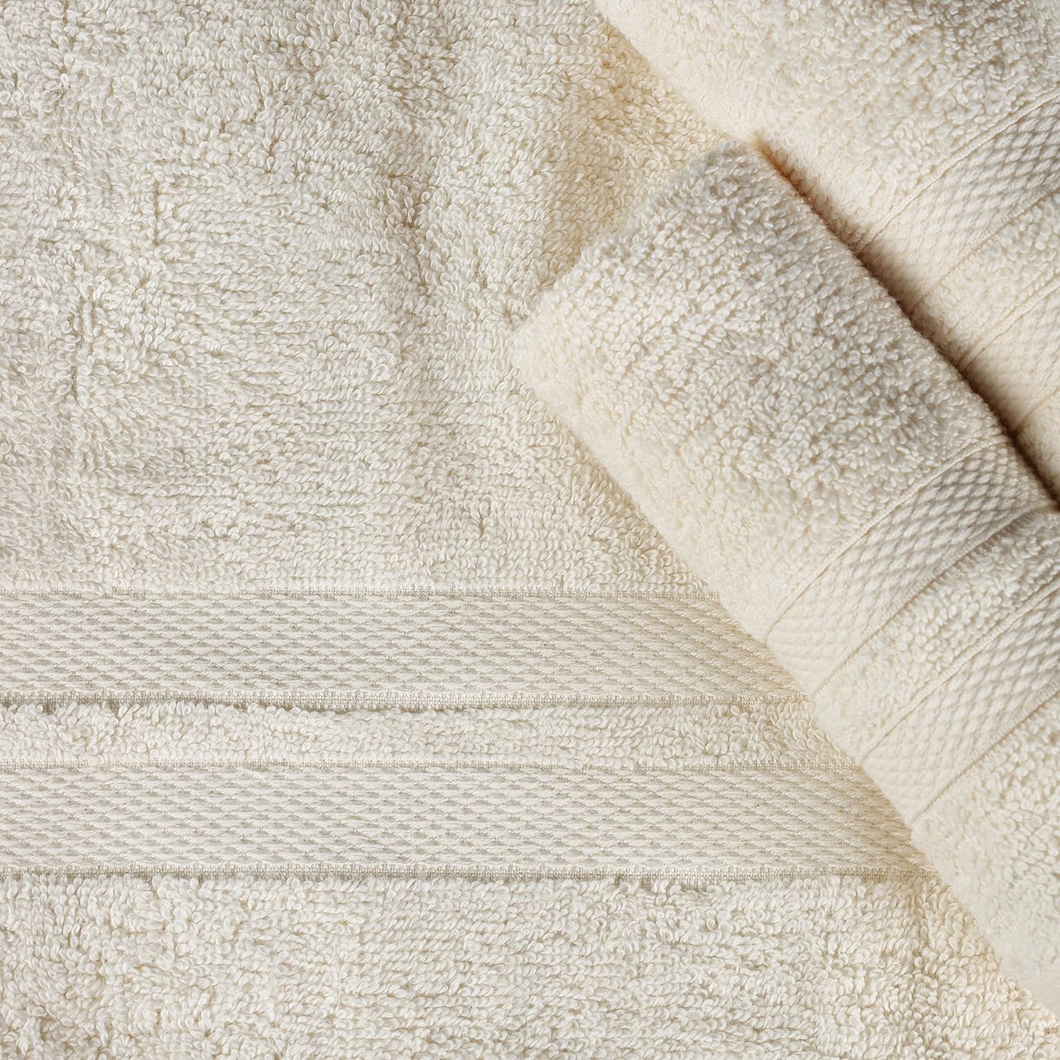 BLUENILEMILLS Ultra-Soft Cotton Towel Set 3 Piece Ivory 1