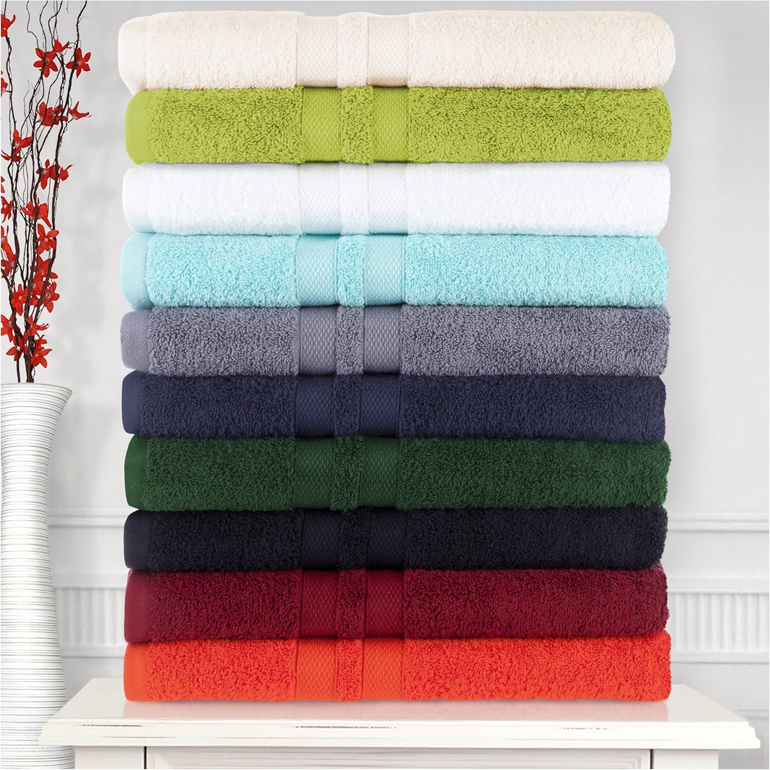 BLUENILEMILLS Ultra-Soft Cotton Towel Set 3 Piece Ivory 1