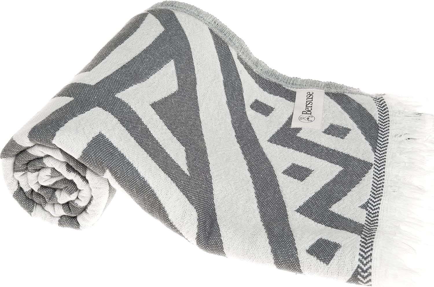 Bersuse 100 Cotton Turkish Beach Towel Set of 6 1